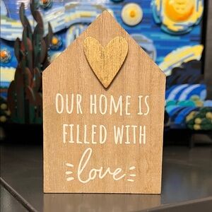 Wooden Home Decor Sign with Heart